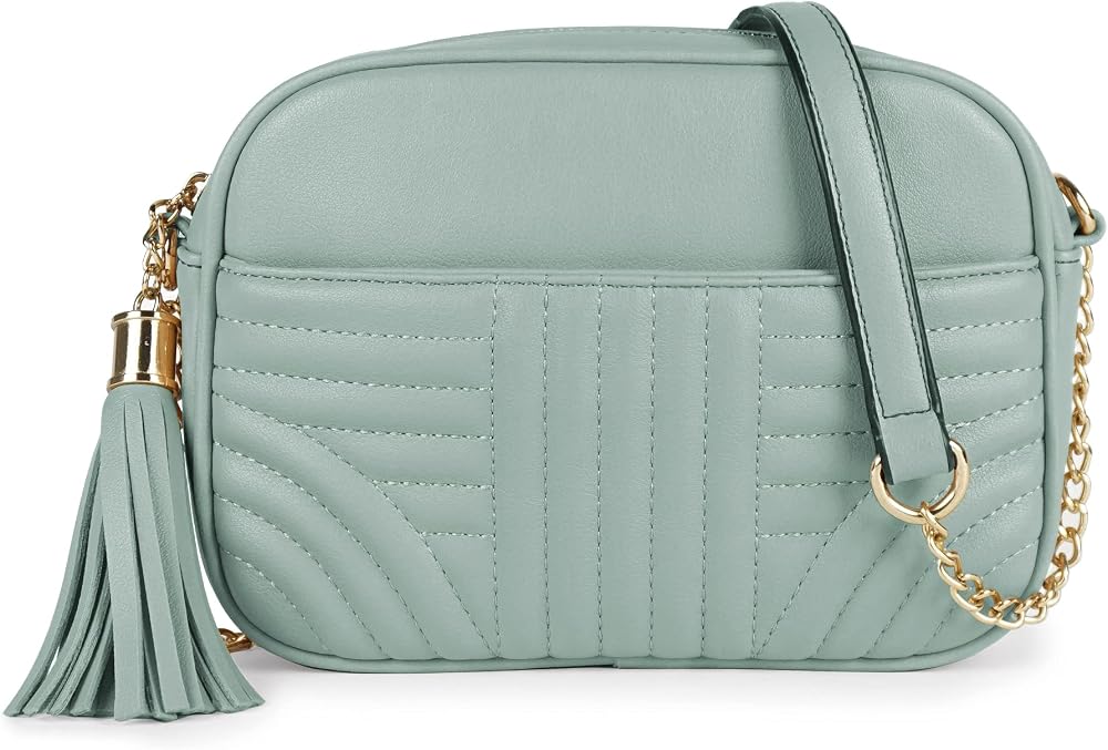 Quilted Crossbody Bags • Light Mint