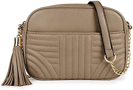 Quilted Crossbody Bags • Taupe