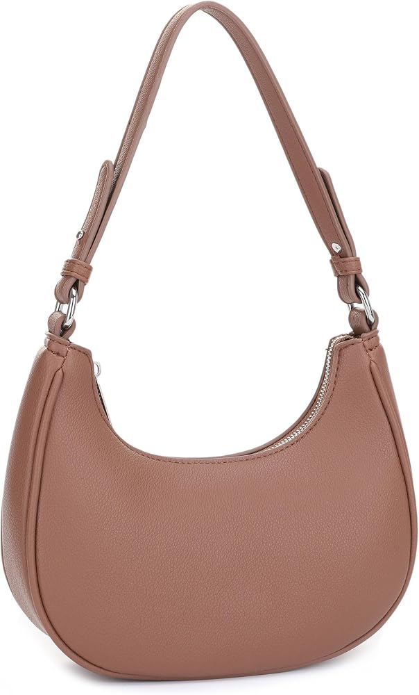 Shoulder Bag Small Underarm Purse Accented with Silver Hardware_MA • Brown