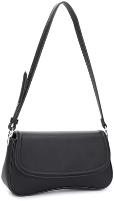 Small Shoulder Bag Trendy Underarm Purse with Adjustable Strap_BK • Black