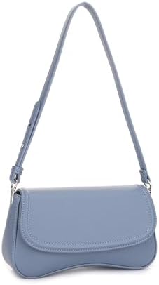 Small Shoulder Bag Trendy Underarm Purse with Adjustable Strap_BGY • Blue Grey
